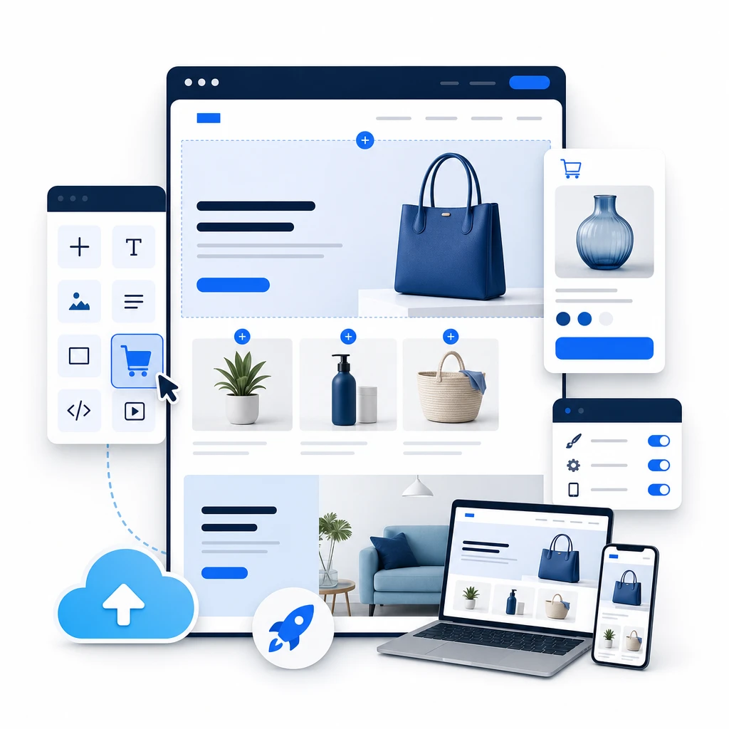 Website Builder Online Store — WNYpress reseller illustration